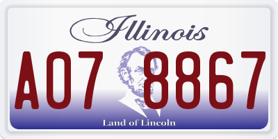 IL license plate A078867