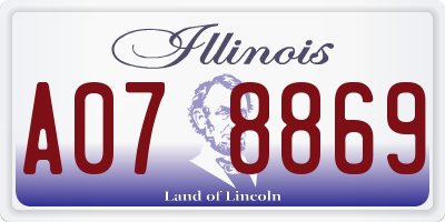 IL license plate A078869