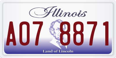 IL license plate A078871
