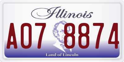 IL license plate A078874