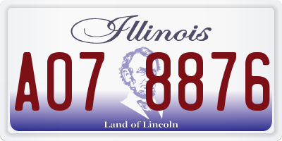 IL license plate A078876