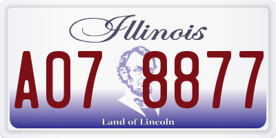 IL license plate A078877
