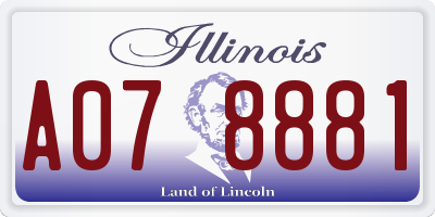 IL license plate A078881