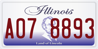 IL license plate A078893