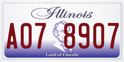 IL license plate A078907