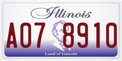 IL license plate A078910