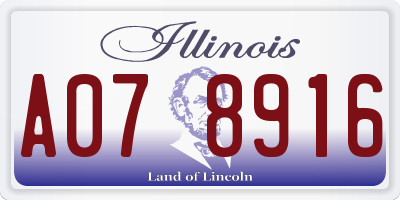 IL license plate A078916