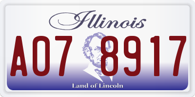 IL license plate A078917