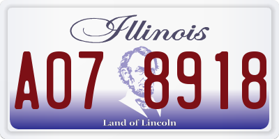 IL license plate A078918