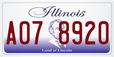 IL license plate A078920