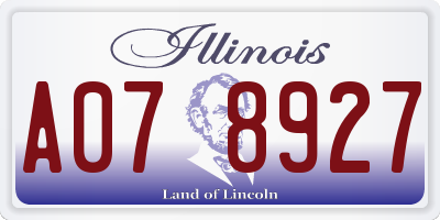 IL license plate A078927