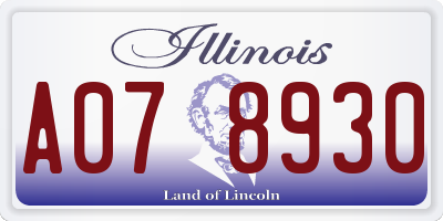 IL license plate A078930