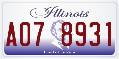 IL license plate A078931