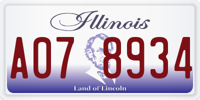 IL license plate A078934