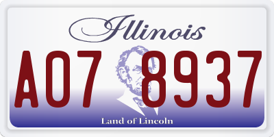 IL license plate A078937