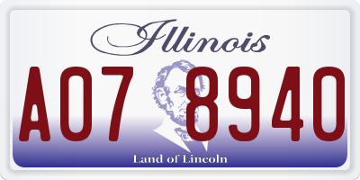 IL license plate A078940
