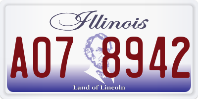 IL license plate A078942