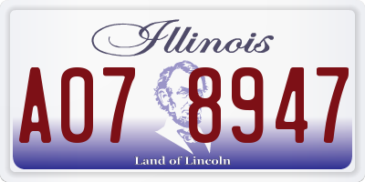 IL license plate A078947