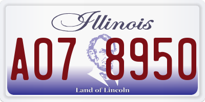 IL license plate A078950