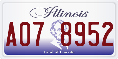 IL license plate A078952