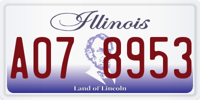 IL license plate A078953