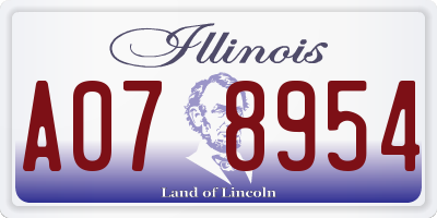 IL license plate A078954