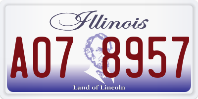 IL license plate A078957