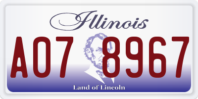 IL license plate A078967