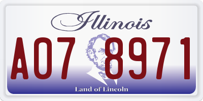 IL license plate A078971