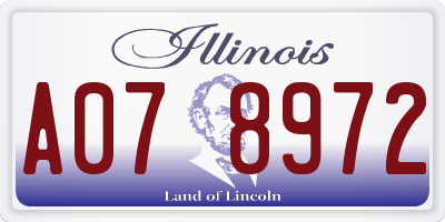 IL license plate A078972