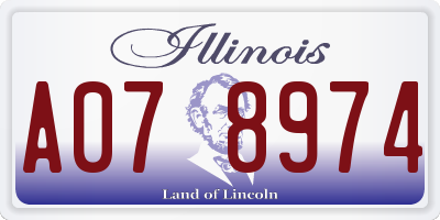IL license plate A078974