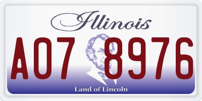 IL license plate A078976
