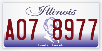 IL license plate A078977