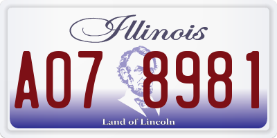 IL license plate A078981