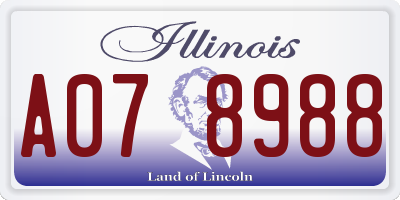 IL license plate A078988