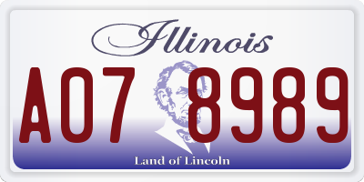 IL license plate A078989