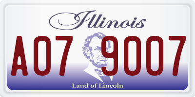 IL license plate A079007