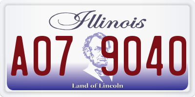 IL license plate A079040