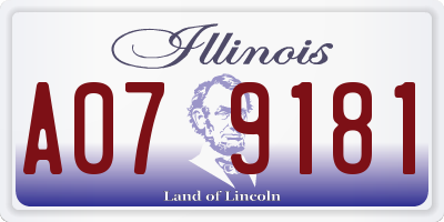 IL license plate A079181