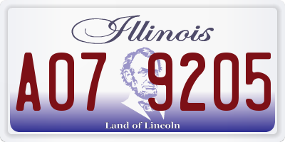 IL license plate A079205