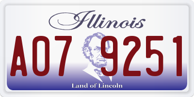 IL license plate A079251