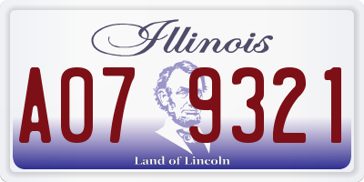 IL license plate A079321