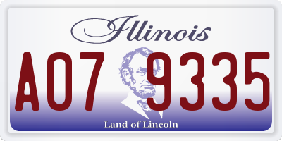 IL license plate A079335