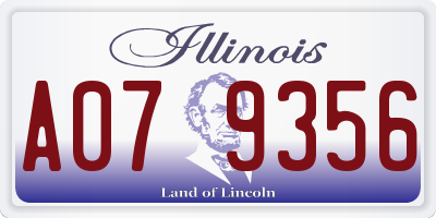 IL license plate A079356