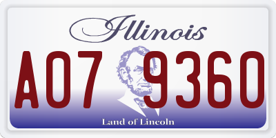 IL license plate A079360