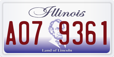 IL license plate A079361