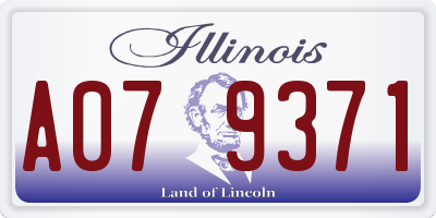 IL license plate A079371
