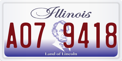 IL license plate A079418