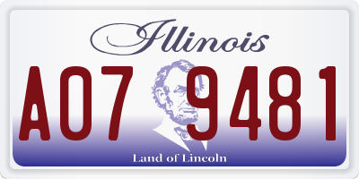 IL license plate A079481