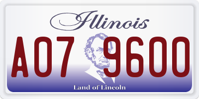IL license plate A079600